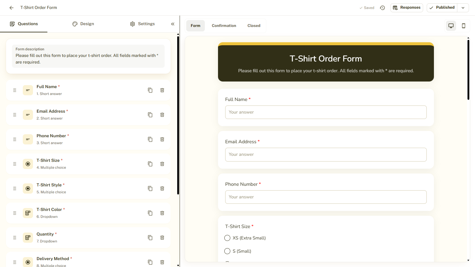The BeeForm editor